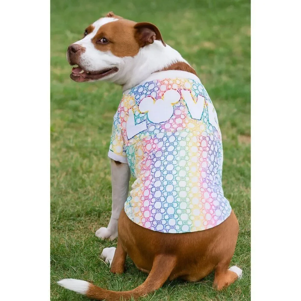 Disney Dog T Shirt Spirit Jersey Pride Rainbow EX Large Top Shirt Mickey Mouse